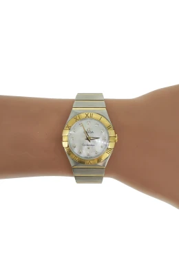 Omega Constellation 28mm - 18ct Gold & Stainless Steel- Mother of Pearl & Diamond 2019 Box & Papers