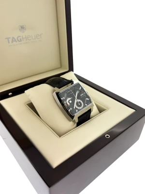 Tag Heuer Monaco Automatic Chronograph (2018 Box & Papers) Stainless Steel/Leather Model: CAL2110