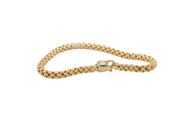 18ct Gold 4.5mm Mesh Bracelet by FOPE 11.09g 7.5Inch