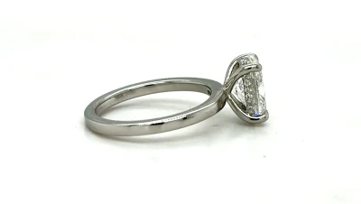 2.17ct Lab Grown Diamond & Platinum Solitaire Ring with HIDDEN HALO 5.6g