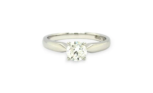 1.00ct Natural Diamond Solitaire & Wedding Band SET- 18ct White Gold 6.53g
