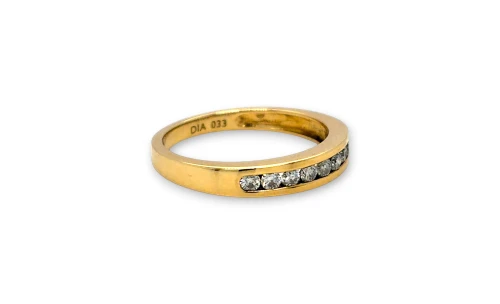 0.33ct Natural Diamond & 18ct Gold Eternity/wedding Band 3.34g