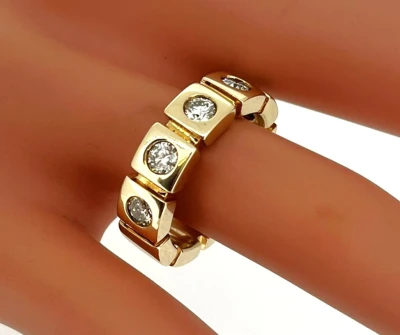 0.75ct Diamond & 9ct Rose Gold 6mm Section Band 9.2g