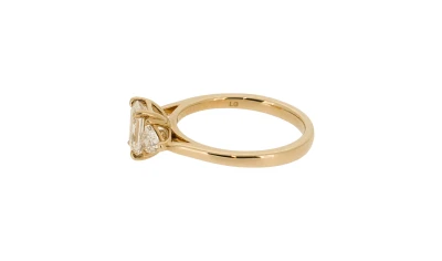 1.47ct Lab Grown Diamond & 9ct Gold Trilogy Ring 3.0g Size M