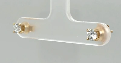 0.50ct Lab Grown Diamond & 9ct Gold Solitaire Stud Earrings 0.8g