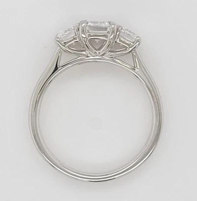 2.06ct Lab Grown Diamond & Platinum Trilogy Ring 5.7g Size M