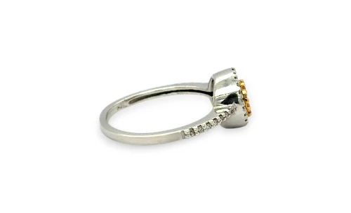 0.17ct Natural Diamond & 18ct Rose/White Gold Dress Ring 3.96g