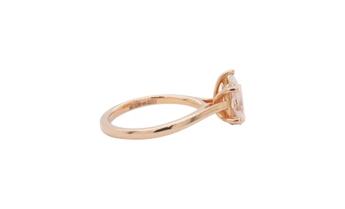 1.89ct Lab Grown Pink & White Diamond & 18ct Rose Gold  "Toi et Moi" Solitaire Ring 3.6g