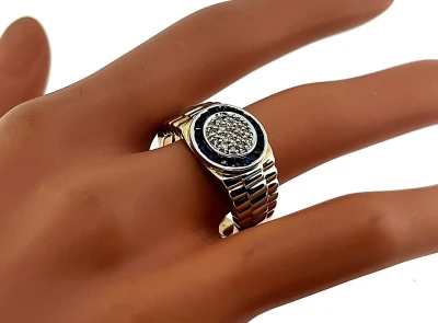 0.25ct Sapphire & 0.23ct Diamonds Gents Ring - 9ct Gold 7.4g