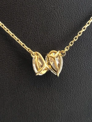 2.59ct Lab Grown Diamond & 18ct Gold "Toi et Moi" Necklace by Brown & Newirth