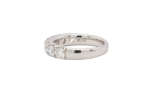 2.19ct Lab Grown Diamond & 9ct White Gold Wedding/Eternity Band 5.7g