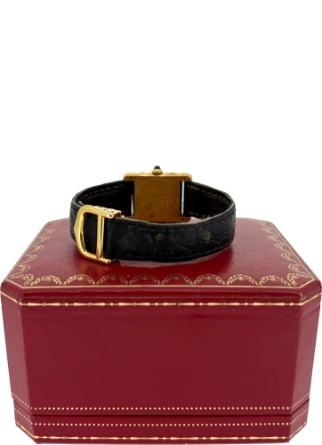 Vintage Cartier Tank -Silver with Gold Plate/Leather ( Crica 1985) Model:1613