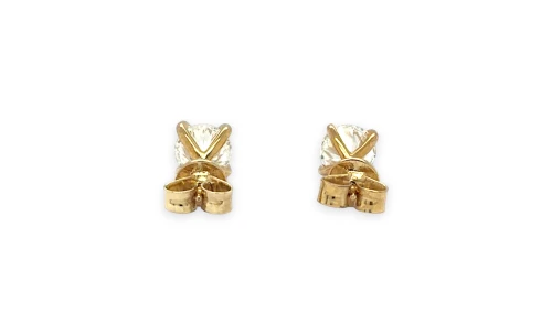 2.00ct Lab Grown Diamond & 9ct Gold Solitaire Stud Earrings 1.7g