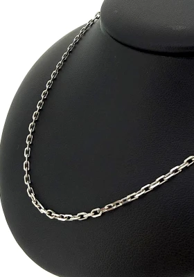 9ct White Gold 2.0mm Diamond Cut Belcher Chain 18 Inch