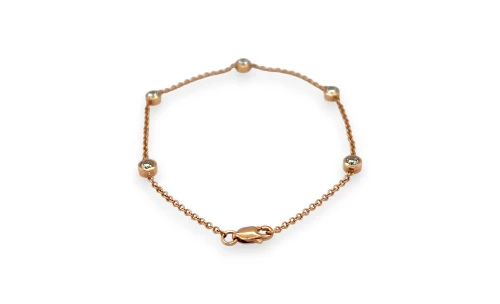 0.50ct Natural Diamond & 14ct Rose Gold 3.7mm Bracelet 7Inch 2.23g