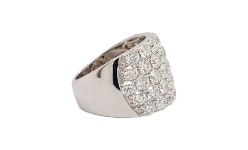3.90ct Natural Diamond & 18ct White Gold Dress Ring 10.62g