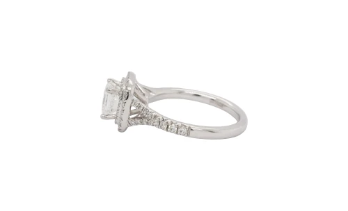 1.37ct Natural Diamond & Platinum Halo/Solitaire Ring 5.6g