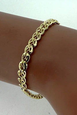 9ct Gold Fancy 5.5mm Bracelet 7.5inch