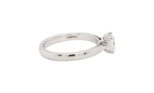 0.70ct Natural Diamond (Princess Cut) & Platinum Solitaire Ring 4.7g