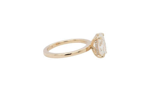2.09ct Lab Grown Diamond & 9ct Gold Solitaire Ring HIDDEN HALO 3.14g