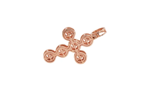 1.97ct Natural Diamond & 14ct Rose Gold Cross Pendant ( 46.3 x 25.5mm) 7.66g