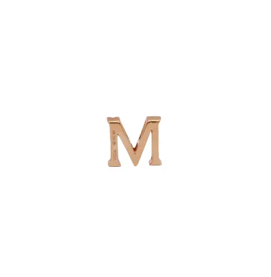 0.13ct Natural Diamond & 18ct Rose Gold -Initial M - Pendant ( 11.00 x 12.3mm) 2.11g