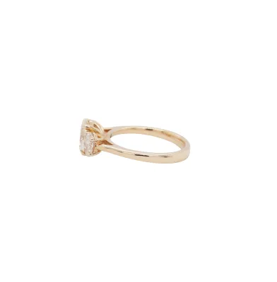 1.71ct Lab Grown Diamond & 9ct Gold Trilogy Ring (Ovals) 3.7g size M