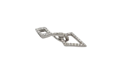 0.22ct Natural Diamond & 18ct White Gold Kite Shape Pendant (25.0 x 8.7mm) 1.40g