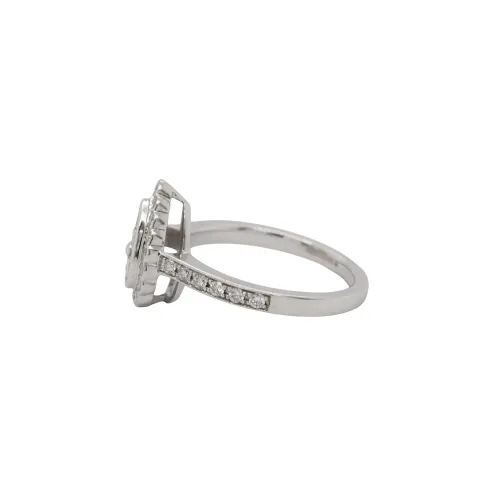 0.67ct Natural Diamond Halo Cluster Ring- 18ct White Gold 4.74g