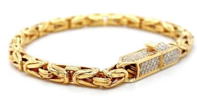 1.40ct Lab Grown Diamond & 9ct Gold Fancy Bracelet 33.1g 8 Inch