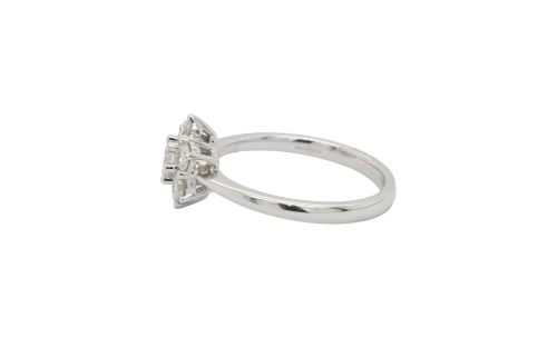 0.72ct Natural Diamond & 18ct White Gold Cluster Ring 3.45g
