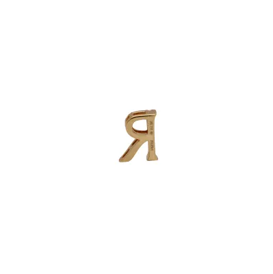 0.13ct Natural Diamond & 18ct Gold - Initial R- Pendant ( 11.5 x 9.1mm) 1.28g