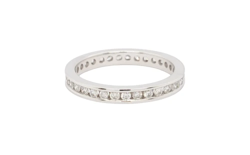 1.00ct Natural Diamond & 18ct White Gold 3.0mm Full Eternity/Wedding Band 4.3g