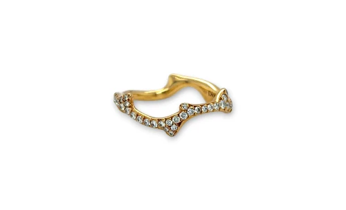 0.65ct Natural Diamond & 18ct Rose Gold  Fancy Band - By DIOR- 3.06g