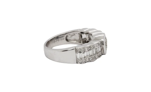0.66ct Natural Diamond & 18ct White Gold Bespoke Solitaire/Dress Ring 6.8g