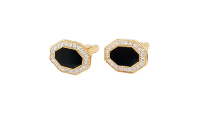 1.00ct Diamond & Onyx Cufflinks -18ct Gold 10g