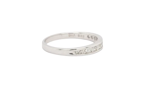 0.25ct Natural Diamond & 18ct White Gold Eternity/Wedding Band 2.0g