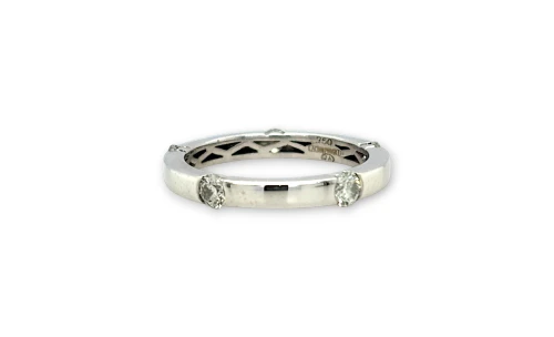 0.35ct Natural Diamond & 18ct White Gold 5 Stone Eternity/Wedding Band 3.6g