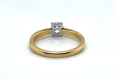0.35ct Diamond & 18ct Yellow /White Gold Solitaire Ring 3.9g