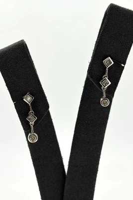 0.20ct Diamond & 18ct White Gold 18mm Drop Earrings 2.0g