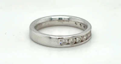 0.50ct Diamond & 18ct White Gold 3.5mm Eternity/Wedding Band 4.3g