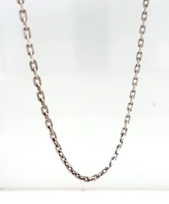 9ct White Gold 2.0mm Diamond Cut Belcher Chain 18 Inch