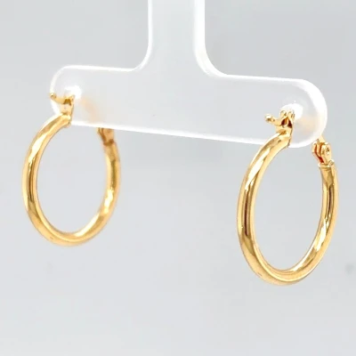 9ct Gold  ( 20mm x 2.1mm) Hoop Earrings 0.8g