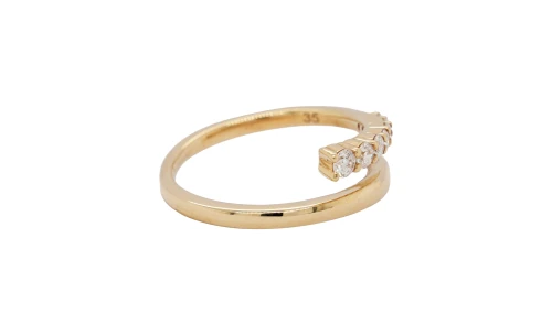 0.22ct Lab Grown Diamond & 9ct Gold Cross Over Ring 2.2g