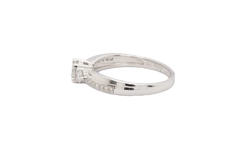 0.50ct Natural Diamond & 18ct White Gold Trilogy Ring 3.0g