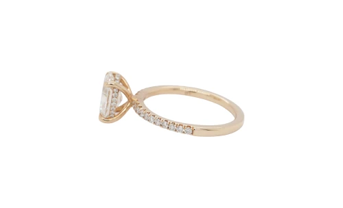 1.94ct Lab Grown Diamond & 9ct Gold Solitaire Ring ( Hidden Halo) 2.6g Size M