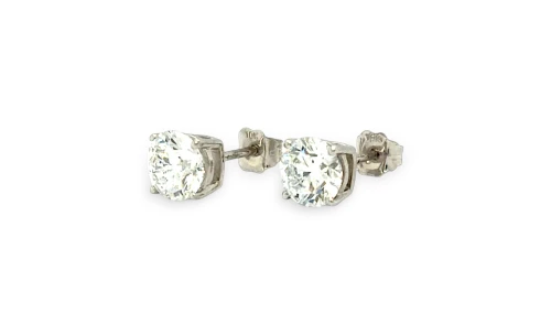 2.02ct Natural Diamond & 9ct White Gold Diamond Stud Earrings 1.70g