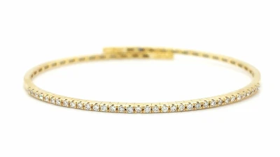 0.53ct Diamond & 18ct Gold Twist/Flex Bangle 8g