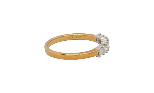 0.50ct Princess Cut Natural Diamond & 18ct Gold 7 Stone Eternity Ring 3.2g