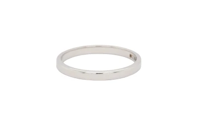 9ct White Gold 2.0mm Soft Court Band SIze M 1.58g